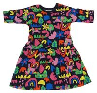 Tmavomodré bavlnené šaty s jednorožcami Matalan