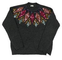 Nové - Tmavošedý svetr s flitry F&F