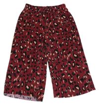 Vínové plisované culottes nohavice so vzorom Primark