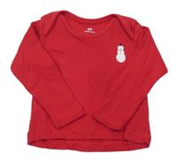 Červené tričko so sněhulákem H&M