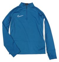 Petrolejovo-biela funkčná športová mikina s logom Nike