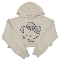 Smotanová crop mikina s Kitty a kapucňou H&M