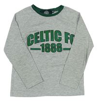 Sivo-tmavozelené melírované tričko s logom a číslom Celtic