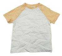 Bielo-svetlooranžové melírované tričko Next