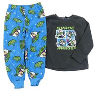 Tmavošedo-modré fleecové pyžamo s Buzzem PRIMARK