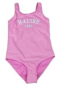 Růžové jednodílné plavky s nápisem a číslem PRIMARK