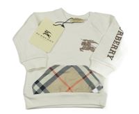 Bílá mikina s logem a kapsou BURBERRY 