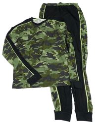 Army-černé pyžamo s pruhy minoti