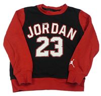 Čierno-červená mikina s číslom a logom Nike Jordan