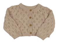 Pudrové ažurové propínací svetrové bolérko George