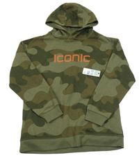 Nové - khaki army mikina s nápisem a kapucí PRIMARK