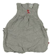 Sivé melírované cargo balonové podšité šaty so zvieratkami a mašličkami Prémaman