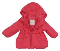 Tmavoružová šušťáková zimná bunda s kapucňou LC WaIKIKI