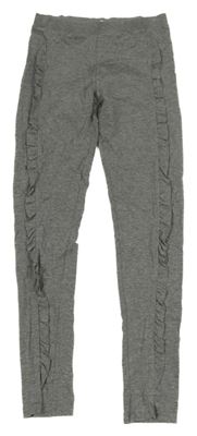 Sivé melírované legíny s volánikmi YIGGA