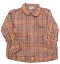 Kostkovaná košile s nápisem 