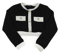 Černo-bílé vzorované bolérko s gombíky