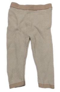 Pudrovo-biele pruhované pletené tepláky F&F