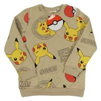 Nové - béžová mikina s Pikachu PRIMARK