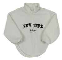 Biela fleecová mikina s nápismi SHEIN