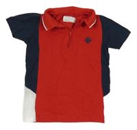 Červeno-tmavomodro-bílé polo tričko se znakem Next