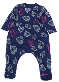 Tmavomodrá tepláková kombinéza se srdíčky