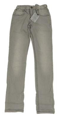 Nové - šedé slim fit teplákové rifle ZARA
