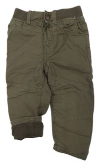 Khaki podšité rifle s úpletovým pasom Denim Co.