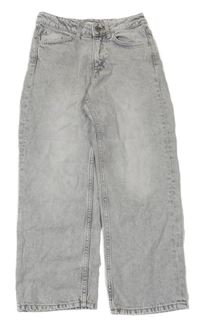 Svetlosivé plesňové loose fit waist straight leg rifle H&M