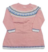 Ružové svetrové šaty so vzorovanymi pruhmi Mothercare