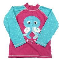 Ružovo-modré UV tričko s bodkami a chobotnicí Topomini