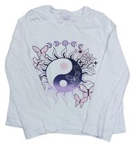 Bílé triko s yin yang Primark