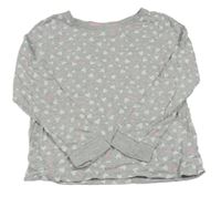 Šedé melírované pyžamové triko se srdíčky H&M