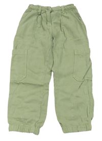 Světlezelené lehké cargo cuff kalhoty Next