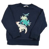Tmavomodrá mikina s dinosaurami M&S
