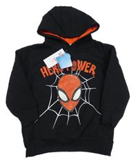 Nové - Čierna mikina so Spidermanem a kapucňou Pep&Co