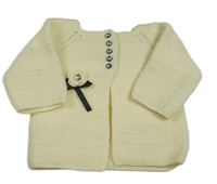 Krémový prepínaci sveter s kvetinou