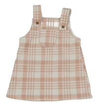 Ružovo-biele kockované fleecové šaty zn. George