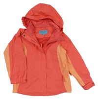 Lososovo-korálová šusťáková jarní funkční bunda s kapucí Mountain Warehouse