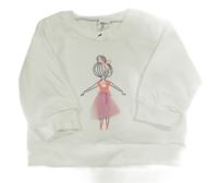 Biela mikina s baletkou Shein