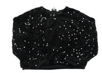 Čierna zamatová flitrová mikina Peacocks