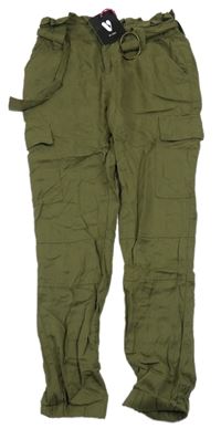 Nové - Khaki lehké cargo cuff kalhoty s páskem V by Very