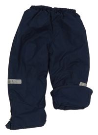 Tmavomodré šusťákové zateplené kalhoty Jojo Maman Bébé