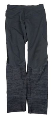 Tmavošedo-melírované sportovní legíny