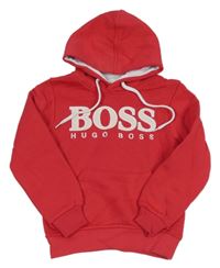 Malinová mikina s kapucí Hugo Boss