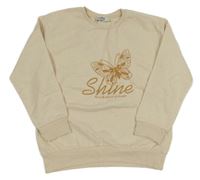 Béžová mikina s motýlom a nápisom LC Waikiki