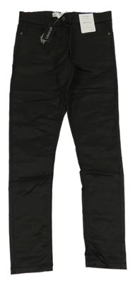 Nové - Černé skinny kalhoty koženkového vzhledu Dunnes