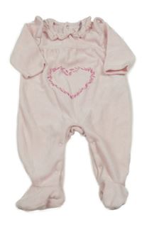 Svetloružový zamatový overal so srdcem z výšivek Ergee