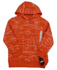 Nové - Červená mikina s basketbalovým motivem a kapucí Dunnes