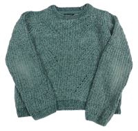 Tmavozelený žinylkový sveter In Extenso