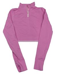 Tmavoružové športové crop tričko Primark